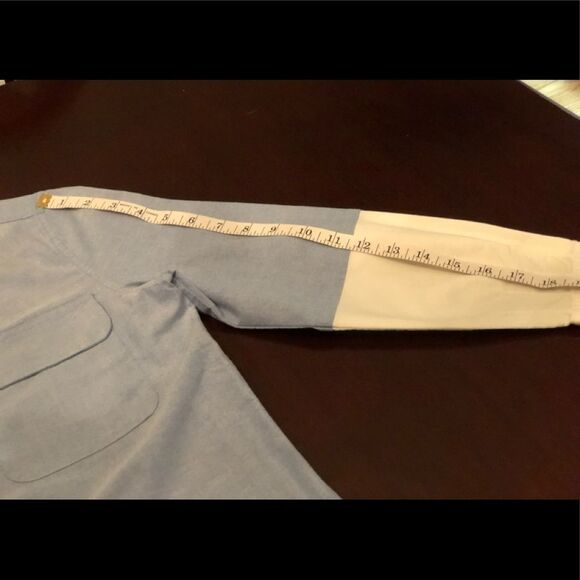 Anthropologie Corey Lynn Calter Cotton Long Sleeve Blue Shirt Dress 2 - Picture 12 of 13